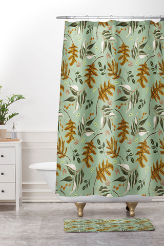 Marta Barragan Camarasa Fall of fall leaves Shower Curtain And Mat