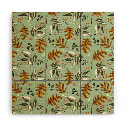 Marta Barragan Camarasa Fall of fall leaves Wood Wall Mural