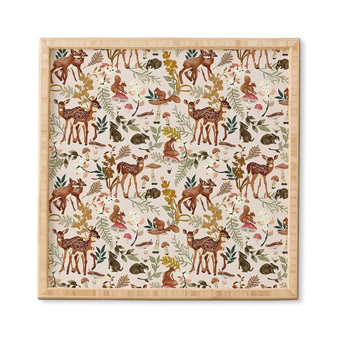 Marta Barragan Camarasa Fawns in the autumn forest Framed Wall Art