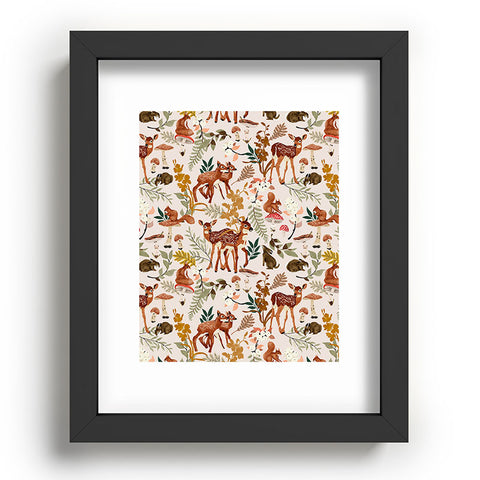 Marta Barragan Camarasa Fawns in the autumn forest Recessed Framing Rectangle