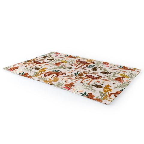 Marta Barragan Camarasa Fawns in the autumn forest Area Rug