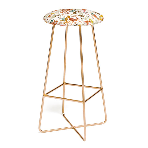 Marta Barragan Camarasa Fawns in the autumn forest Bar Stool