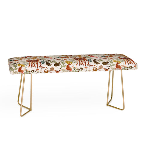 Marta Barragan Camarasa Fawns in the autumn forest Bench