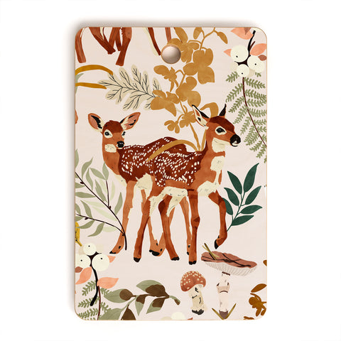 Marta Barragan Camarasa Fawns in the autumn forest Cutting Board Rectangle