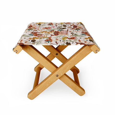 Marta Barragan Camarasa Fawns in the autumn forest Folding Stool