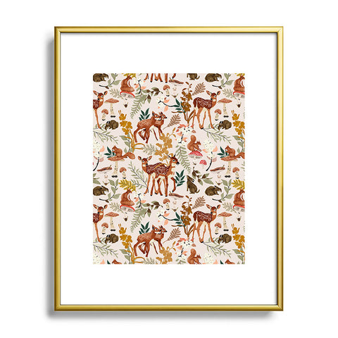 Marta Barragan Camarasa Fawns in the autumn forest Metal Framed Art Print