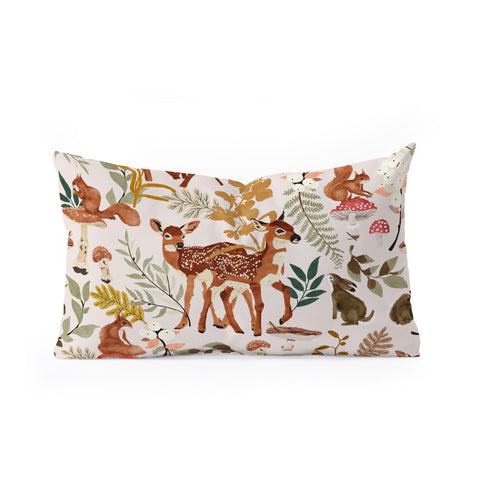 Marta Barragan Camarasa Fawns in the autumn forest Oblong Throw Pillow
