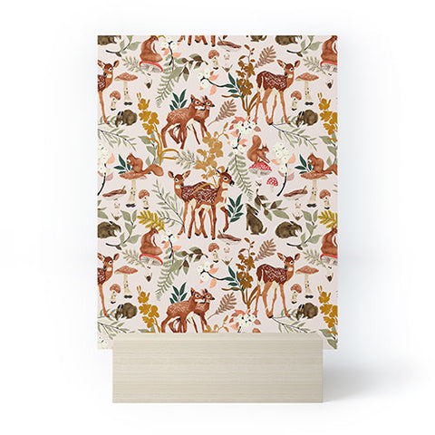Marta Barragan Camarasa Fawns in the autumn forest Mini Art Print