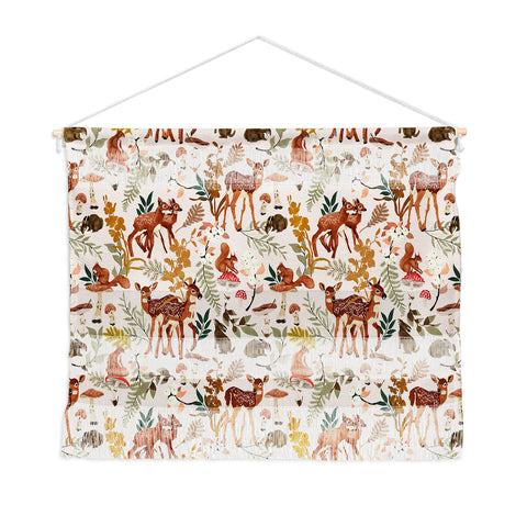 Marta Barragan Camarasa Fawns in the autumn forest Wall Hanging Landscape