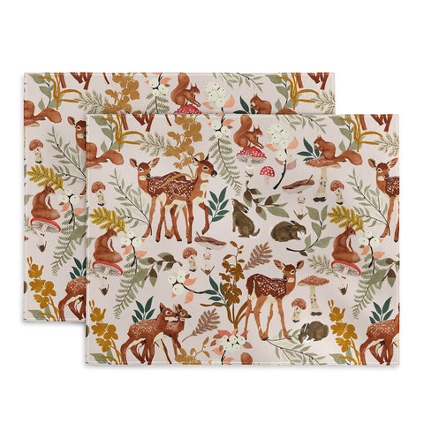 Marta Barragan Camarasa Fawns in the autumn forest Placemat