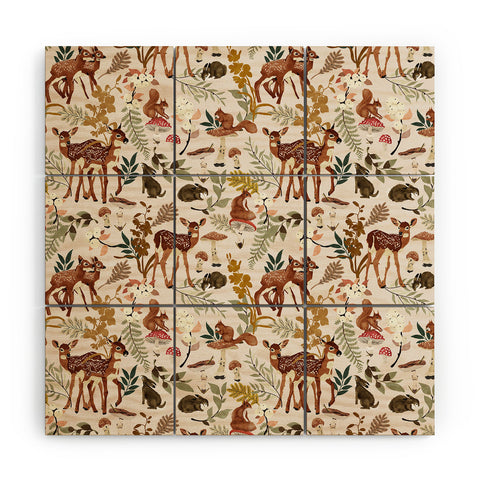 Marta Barragan Camarasa Fawns in the autumn forest Wood Wall Mural