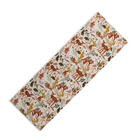 Marta Barragan Camarasa Fawns in the autumn forest Yoga Mat