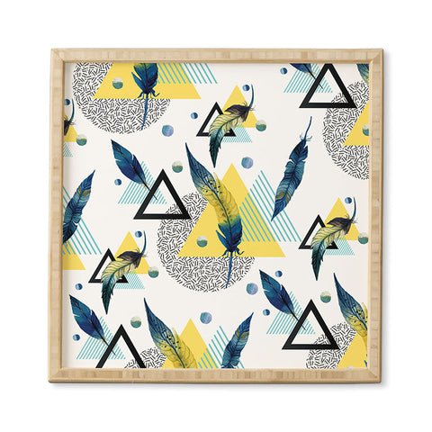 Marta Barragan Camarasa Feathers and triangles Framed Wall Art