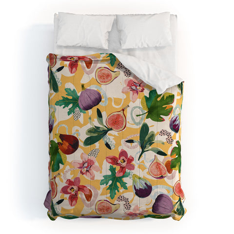 Marta Barragan Camarasa Figs and tropical flowers Comforter