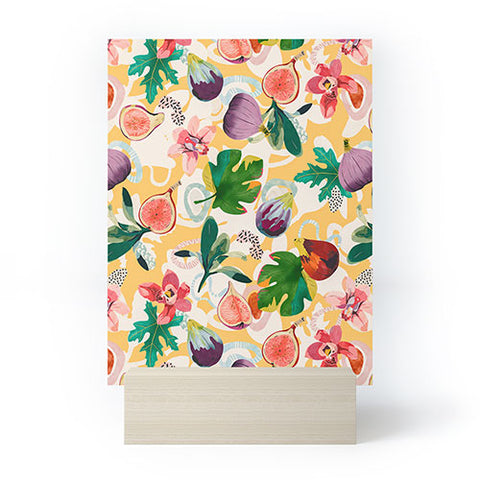 Marta Barragan Camarasa Figs and tropical flowers Mini Art Print