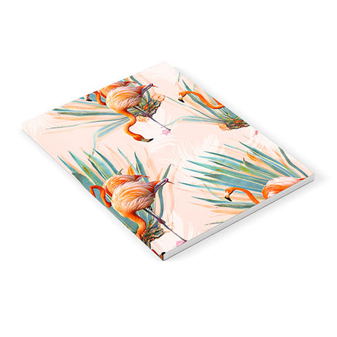 Marta Barragan Camarasa Flamingos pattern with cactus Notebook