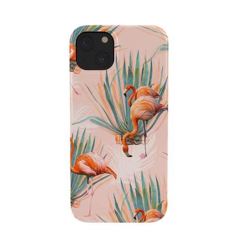 Marta Barragan Camarasa Flamingos pattern with cactus Phone Case