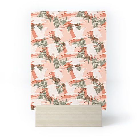 Marta Barragan Camarasa Flock cranes sunset Mini Art Print