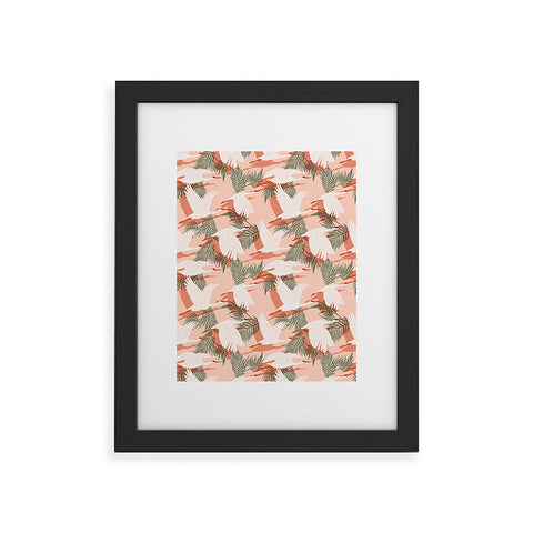 Marta Barragan Camarasa Flock cranes sunset Framed Art Print