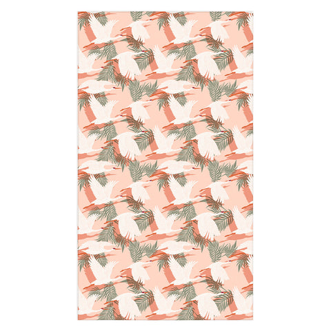 Marta Barragan Camarasa Flock cranes sunset Tablecloth