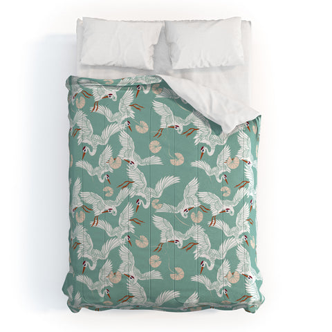 Marta Barragan Camarasa Flock of crane birds I Comforter