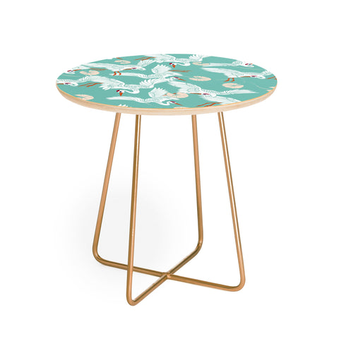 Marta Barragan Camarasa Flock of crane birds I Round Side Table