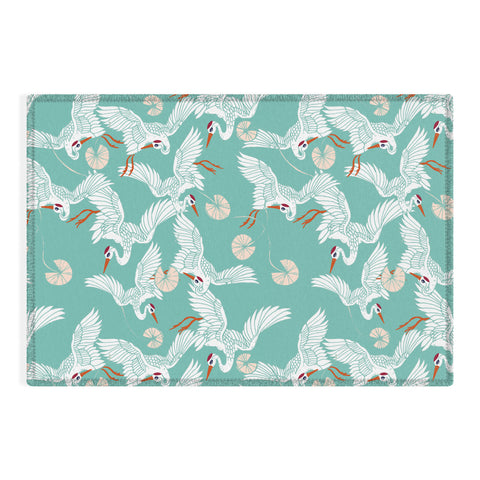 Marta Barragan Camarasa Flock of crane birds I Outdoor Rug