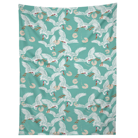 Marta Barragan Camarasa Flock of crane birds I Tapestry