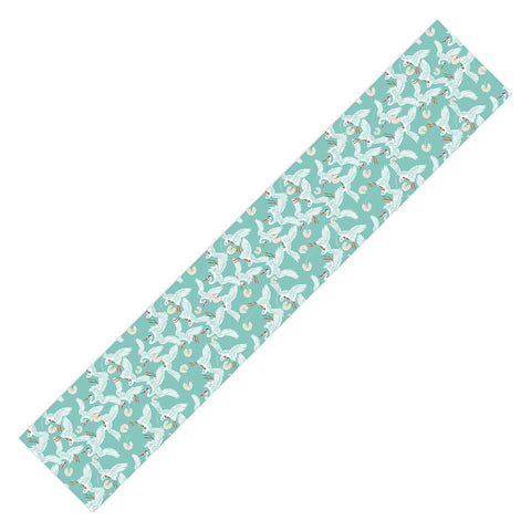 Marta Barragan Camarasa Flock of crane birds I Table Runner