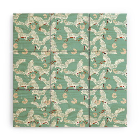 Marta Barragan Camarasa Flock of crane birds I Wood Wall Mural