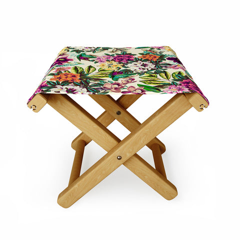 Marta Barragan Camarasa Floral and exotic birds Folding Stool