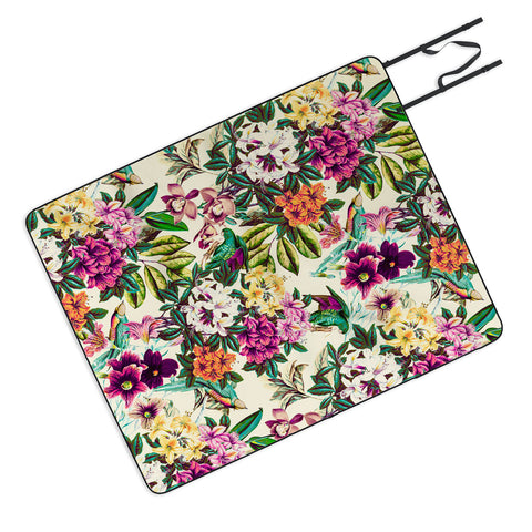 Marta Barragan Camarasa Floral and exotic birds Picnic Blanket