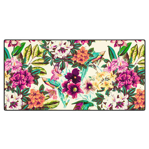 Marta Barragan Camarasa Floral and exotic birds Desk Mat