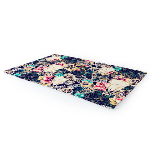 Marta Barragan Camarasa Floral Bohemian Skull Pattern Area Rug