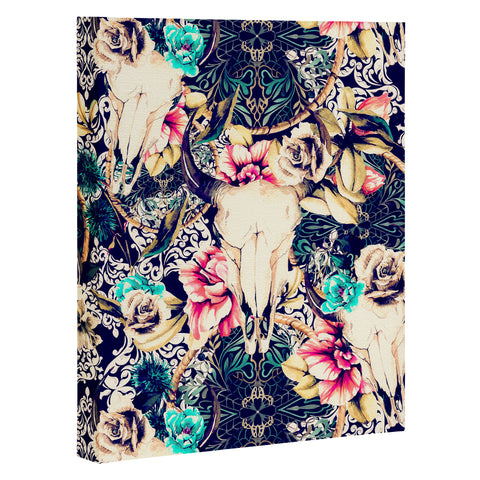 Marta Barragan Camarasa Floral Bohemian Skull Pattern Art Canvas