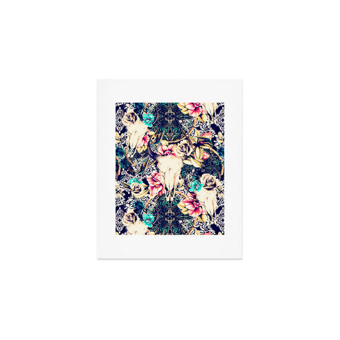 Marta Barragan Camarasa Floral Bohemian Skull Pattern Art Print