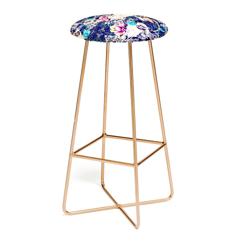 Marta Barragan Camarasa Floral Bohemian Skull Pattern Bar Stool