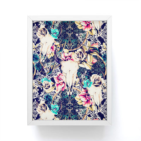 Marta Barragan Camarasa Floral Bohemian Skull Pattern Framed Mini Art Print