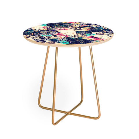 Marta Barragan Camarasa Floral Bohemian Skull Pattern Round Side Table