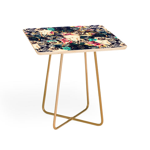 Marta Barragan Camarasa Floral Bohemian Skull Pattern Side Table