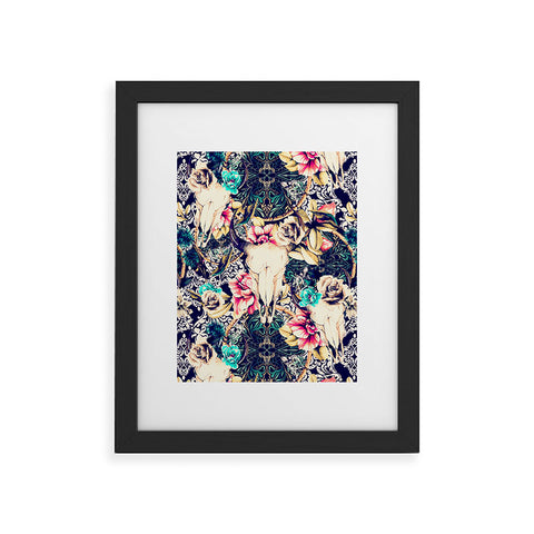 Marta Barragan Camarasa Floral Bohemian Skull Pattern Framed Art Print
