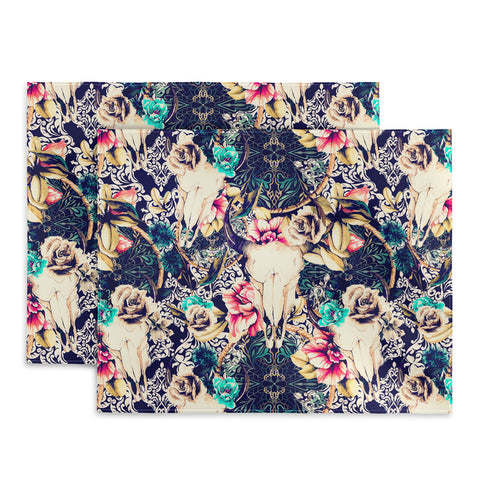 Marta Barragan Camarasa Floral Bohemian Skull Pattern Placemat