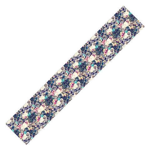 Marta Barragan Camarasa Floral Bohemian Skull Pattern Table Runner