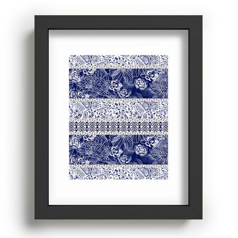 Marta Barragan Camarasa Floral Indigo Recessed Framing Rectangle