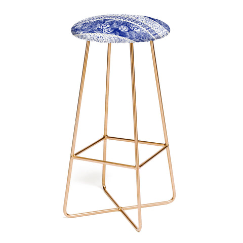 Marta Barragan Camarasa Floral Indigo Bar Stool