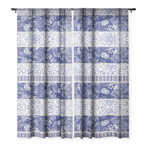 Marta Barragan Camarasa Floral Indigo Sheer Non Repeat