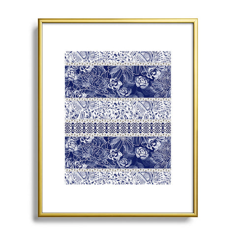 Marta Barragan Camarasa Floral Indigo Metal Framed Art Print