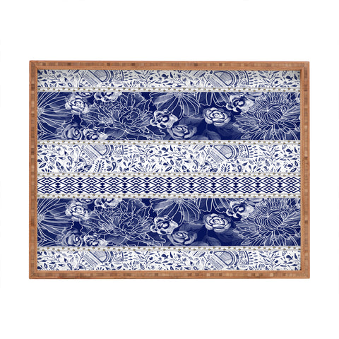 Marta Barragan Camarasa Floral Indigo Rectangular Tray