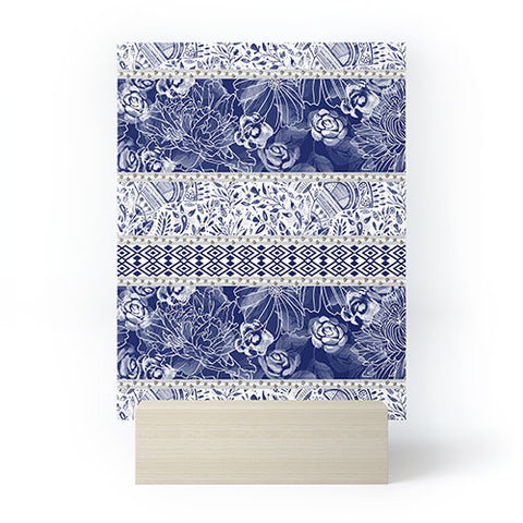 Marta Barragan Camarasa Floral Indigo Mini Art Print