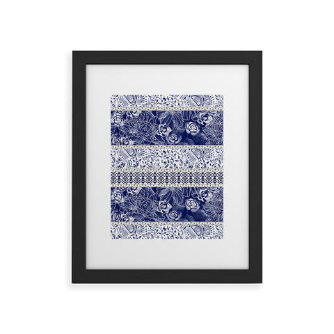 Marta Barragan Camarasa Floral Indigo Framed Art Print